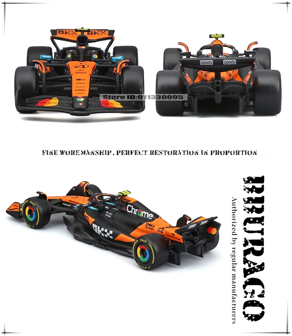 Bburago 1:43 2025 F1 McLaren MCL39 SF25 W16 RB21 A525 # 4 Lando Norris # 81 Oscar Piastri Legierungsauto Druckguss-Modell Spielzeug Sammlerstück – Detail 5