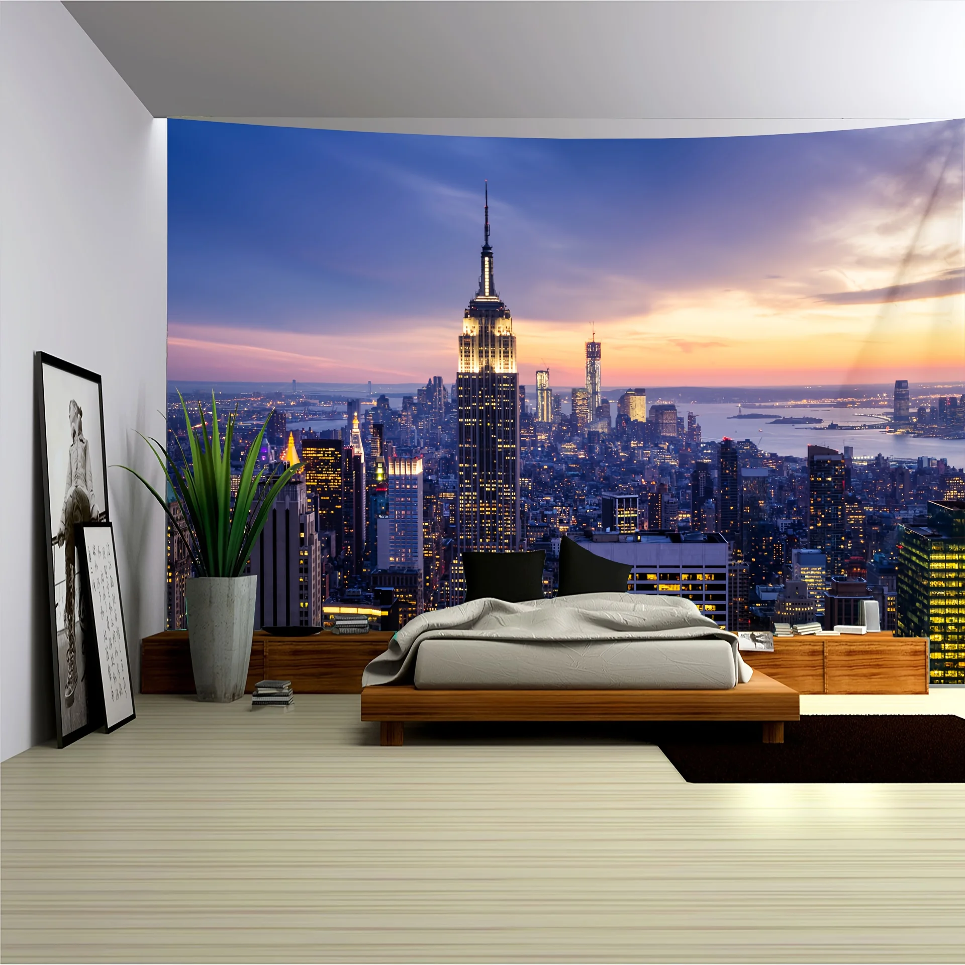 VIKAMA Empire State Building Skyline Decorative Tapestry Perfect for Living Rooms, Bedrooms, Offices, and Home Parties