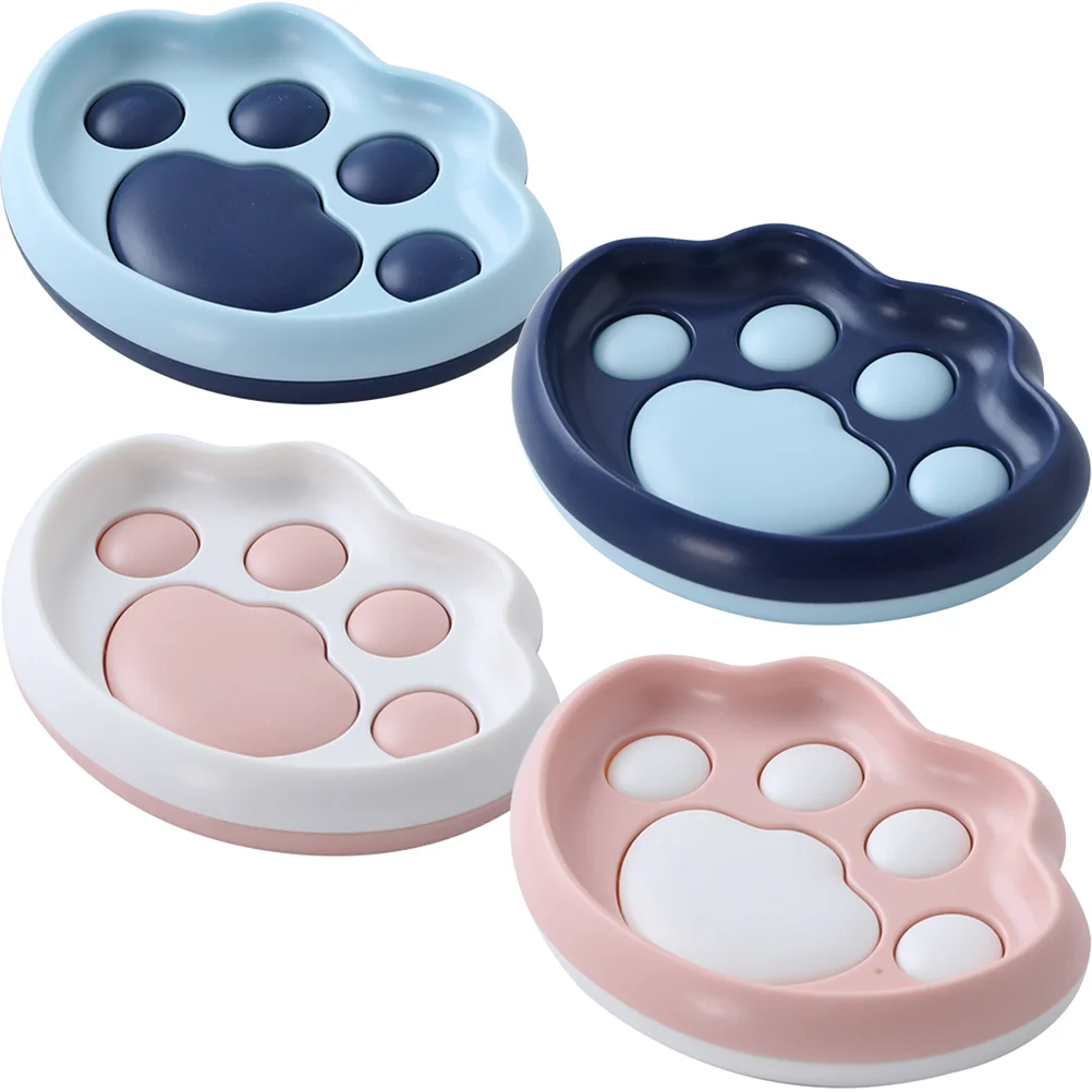 

Soap Dish with Lid Cat's Claw Case Wall Mounted Holder Plastic Shower Travel Sink Tray