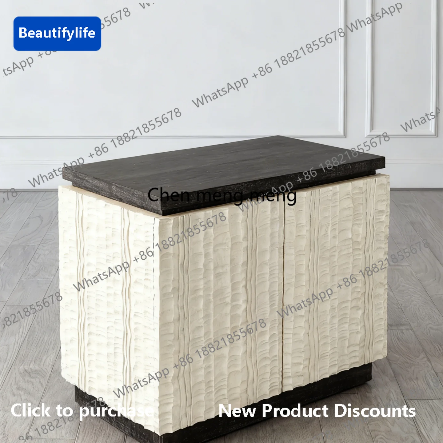 

Дизайнерская прикроватная тумбочка A56 Wabi Sansan, ручной работы, в современном минималистском стиле, элитный нишевый предмет интерьера.