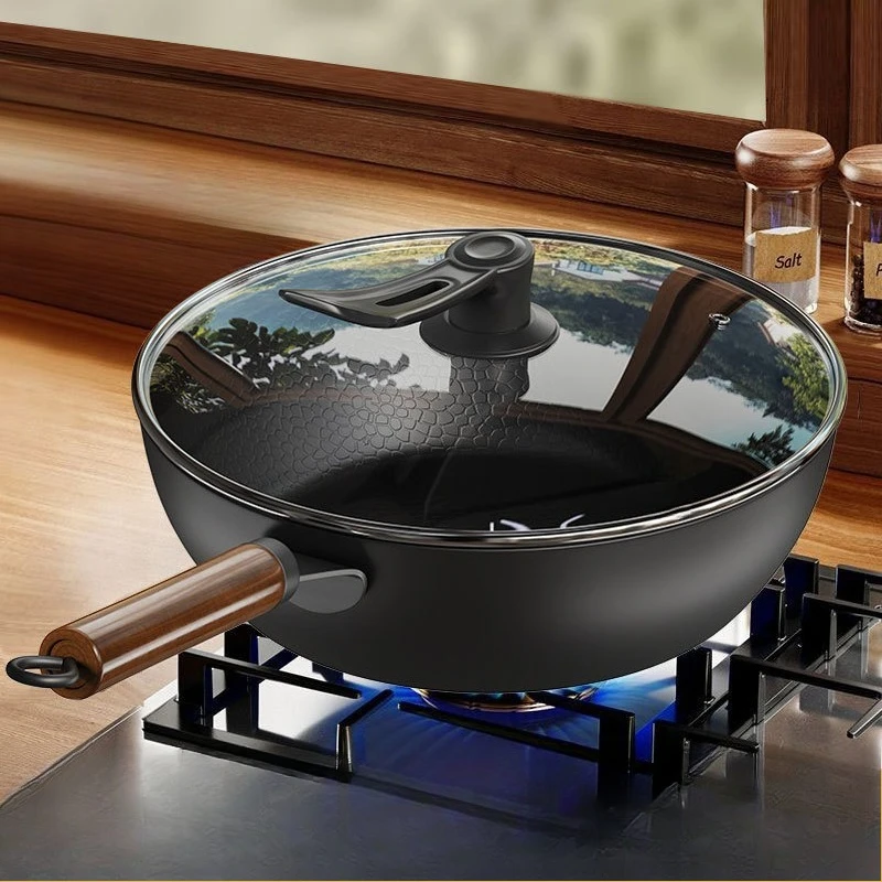 

Hammered small iron pot, coated flat-bottom frying pan, household steak frying pan, universal stove, forged pot