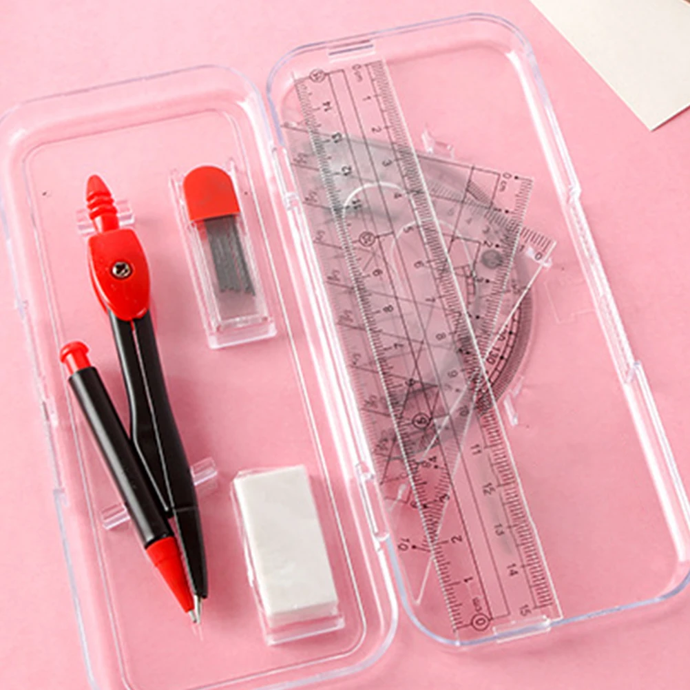 

Metal Compass Set For Students Drafting Tools Math Drawing Kit Geometry Circle Ruler Eraser Portable Design Tool Kits School