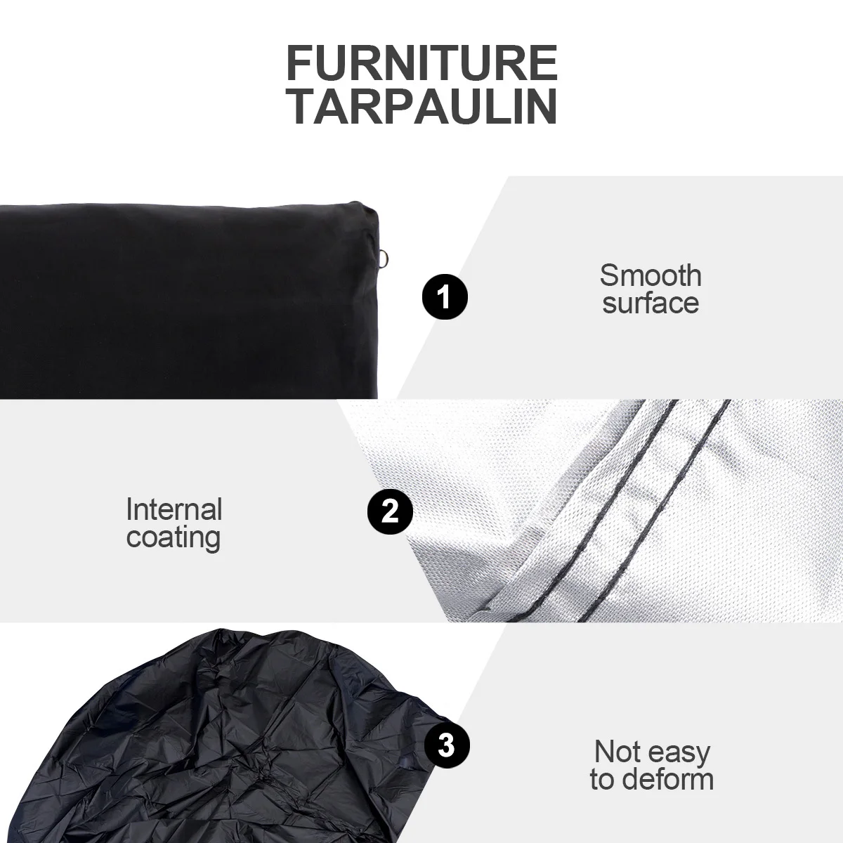 Copertura impermeabile per mobili 350x260x90 cm 8 occhielli 4 cavi Divano esterno Panca Custodia antipolvere per pioggia Telone per mobili