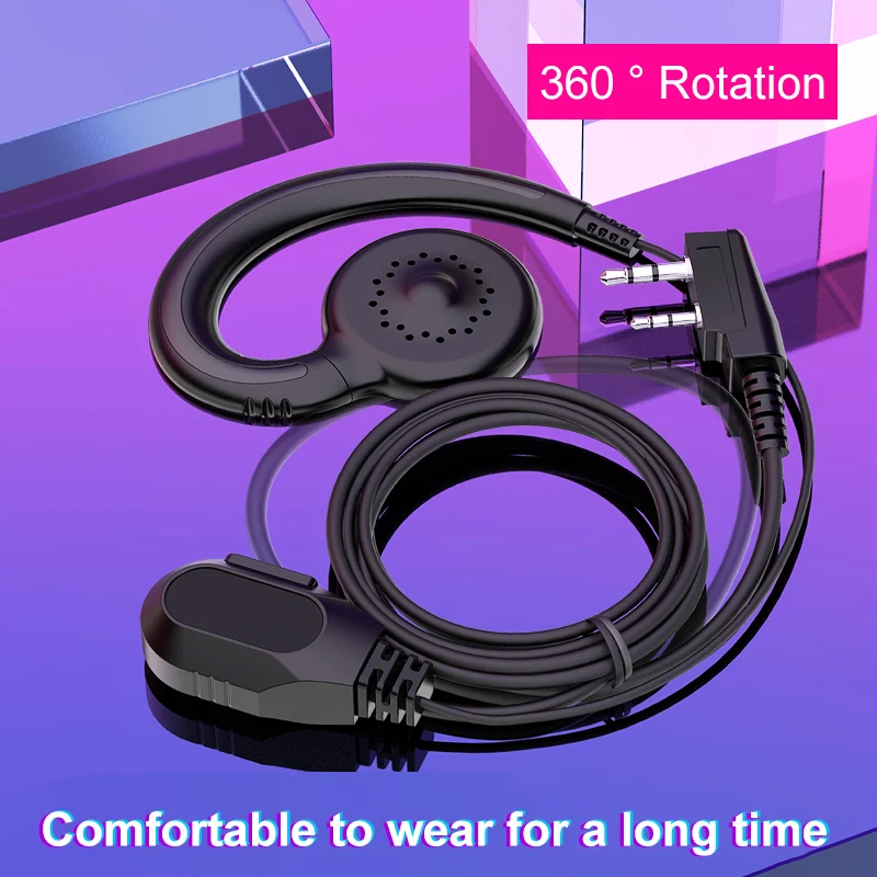 2-pin silicone material walkie talkie earphones wired bidirectional ham radio earphones Baofeng BF-888S UV5R walkie talkie large