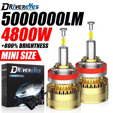 4800W 3D 360 H7 Led Canbus Car Headlights H9 H8 H11 H1 HB3 9005 HB4 9006 Hir2 9012 Turbo 5000000LM Automotive Fog Lights 6000K
