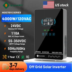 SUMRY 4KW 6KW 120V Off Grid Solar Inverter 24V 140A 5600W MPPT Charger Pure Sine Wave Home Inverter 6.25 Inch LCD Display