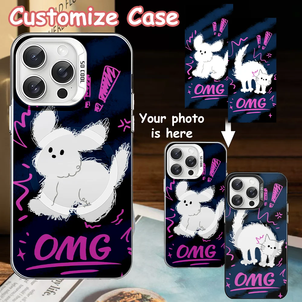 For iPhone 17 16 15 14 13 12 11 Pro Xs Max X XR e 7 8 Plus SE 2020 2022 Customized Photo Magnetic Phone Case Protective Cover