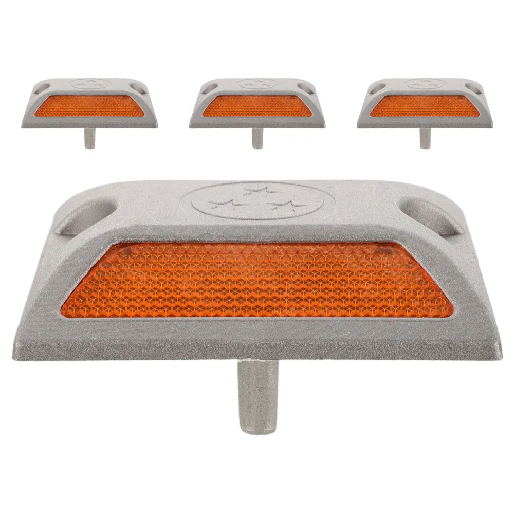 

4pcs Reflective Signs Pavement Markers Caution Signs Warning Sign Safety Aluminum Studs Garden Strobe Light Supplies