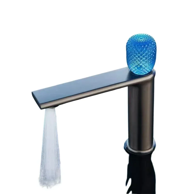 

All copper gun gray, electroplating color, hot and cold basin faucet, light luxury household