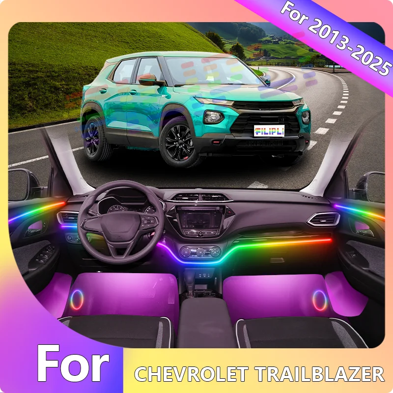

FILIPLI For The CHEVROLET TRAILBLAZER For 2024 64 Colour Acrylic Car Interior Light Music Sync Rhythm LED Strip By App Control