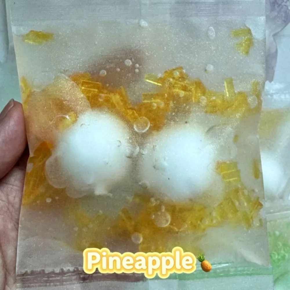 Fruit Filled Crispy Handmade Ball Handmade Candy Crispy Sensory Dumpling Squishy Crunch Sound Pinch Fidget Squeeze Bag