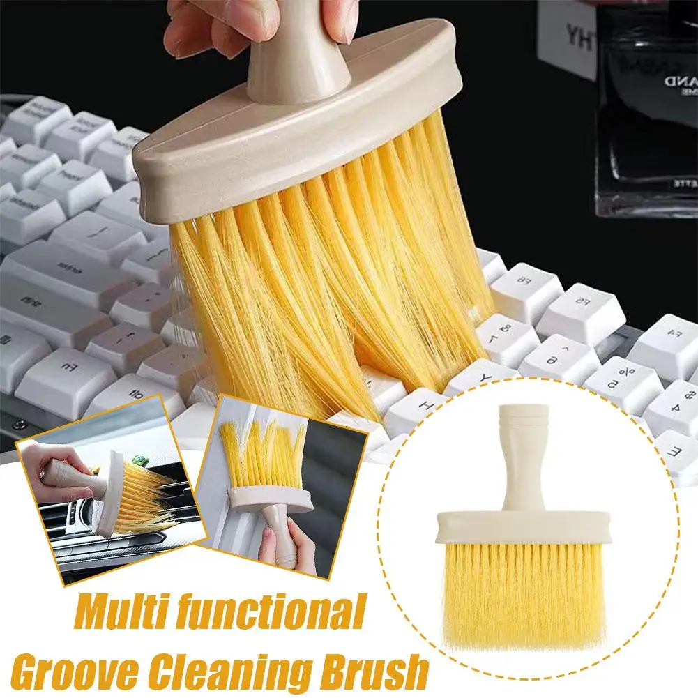 Wooden Soft Brush Keyboard Cleaning Kit Car Interior Tools Neck Cleaning Brush Multifunctional Duster Barber Brushes Cleani J2q0