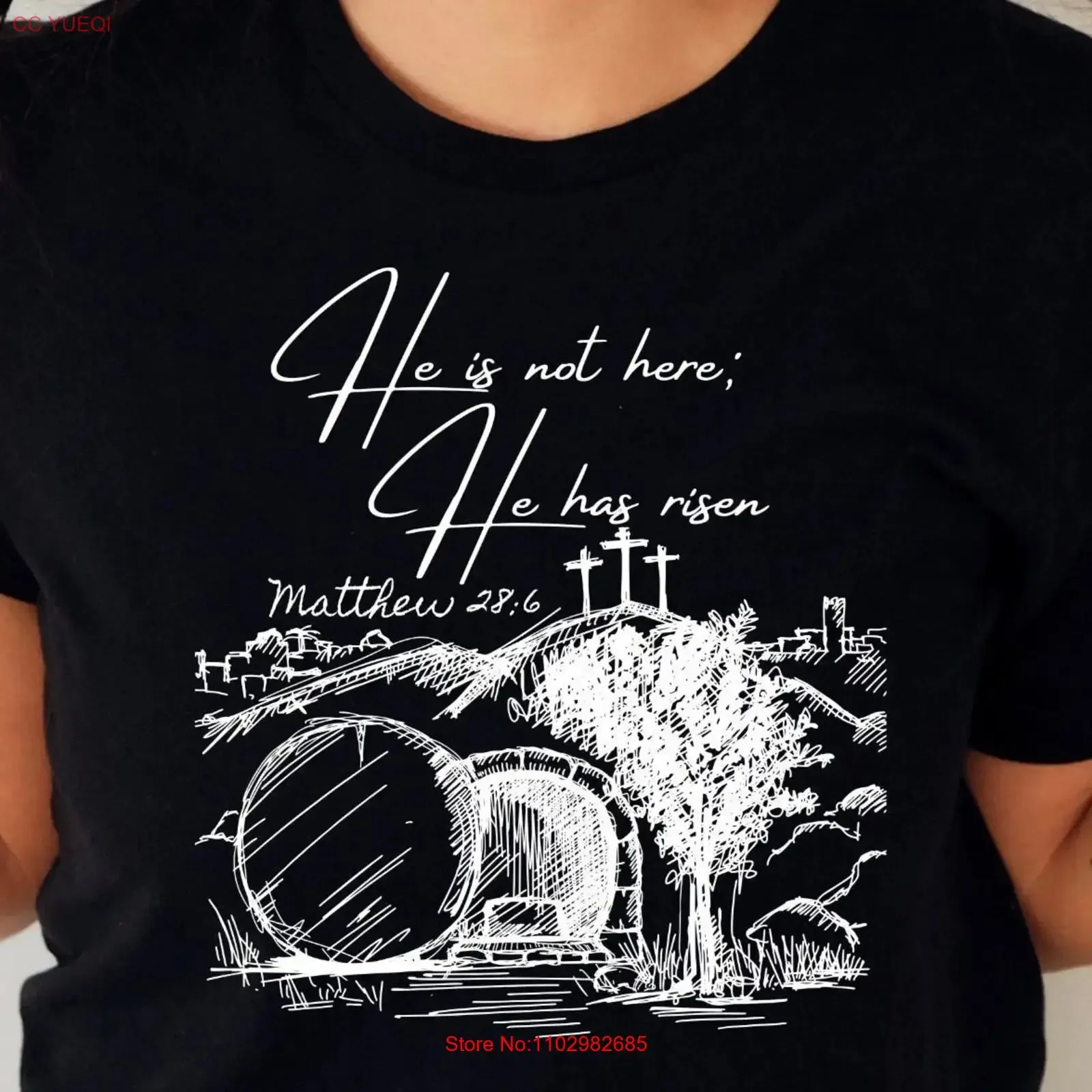 Il n'est pas ici a ressuscité chemise Pâques tomb vide Théologie du jour de la résurrection chrétienne T 5 Solas vintage Lavé Casual