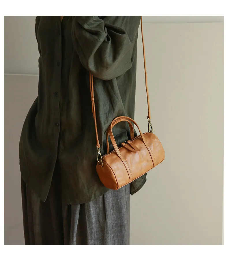 PNDME modische, lässige, handgefertigte Damenhandtasche aus erster Schicht Leder, schlichte, Vintage-Optik, echtes Leder, niedliche Mini-Umhängetasche für Damen – Detail 22