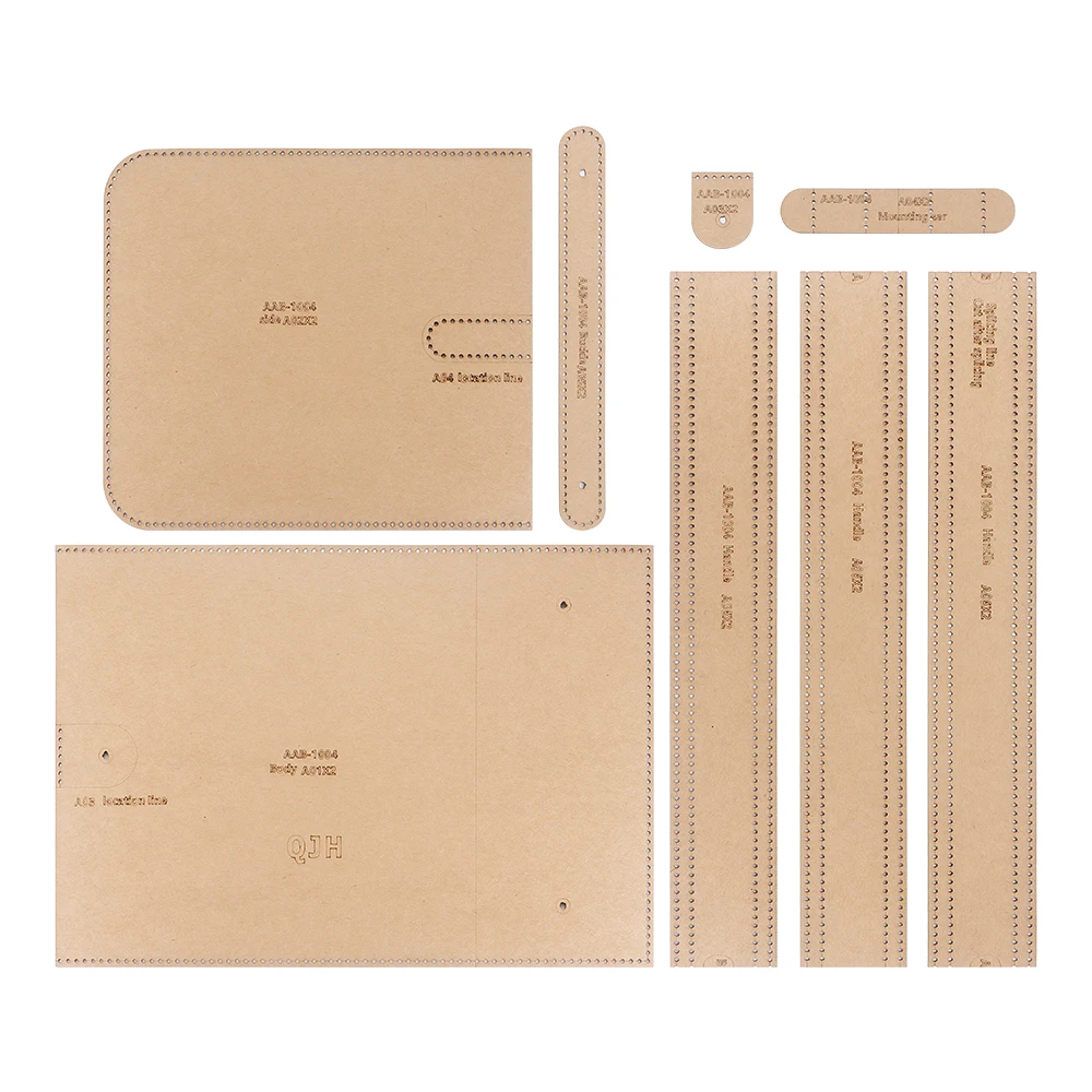 1set DIY Leather Handicraft Paper Templates, Kraft Paper Drawing Pattern Stencil for Manual Cutting Making Bucket Hand Bag