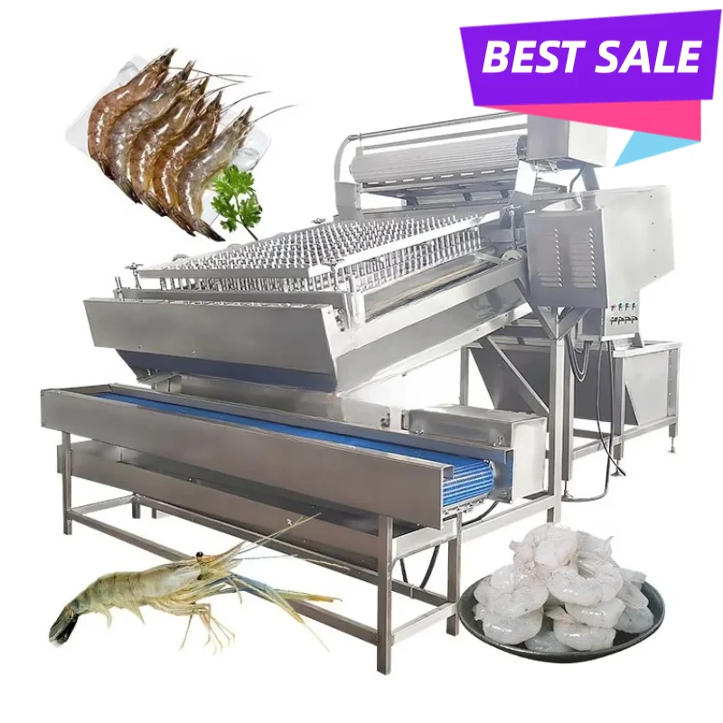 Automatic Stainless Steel Shrimp Peeling & Shell Removing Machine High Efficiency Processing Equipment Customized