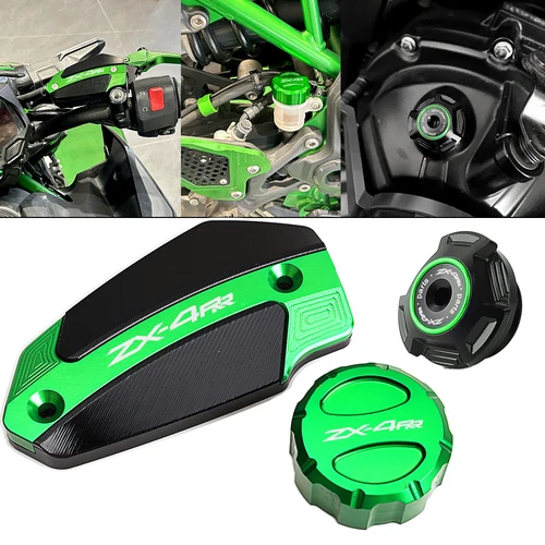 Para Kawasaki Ninja ZX-4R ZX-4RR ZX4R ZX4RR accesorios de motocicleta tapa de depósito de líquido de frenos delantero trasero tapa de llenado de aceite cubierta de enchufe