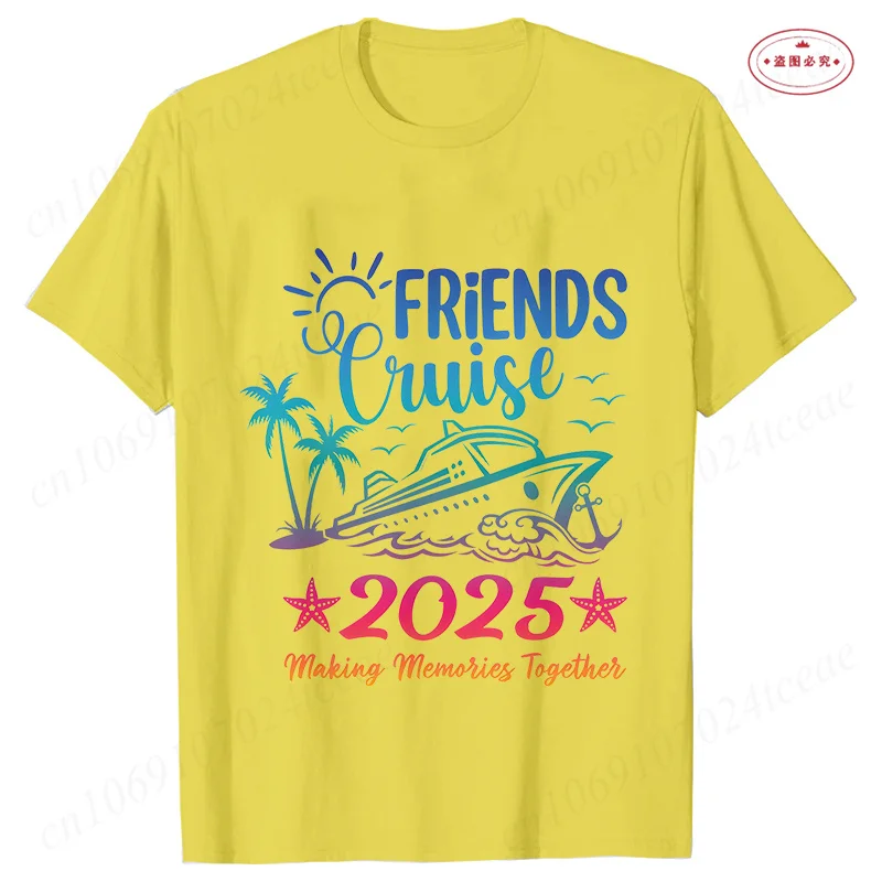 Friends Cruise Making Memories 2025 camisa mujer ropa Besties trajes a juego vacaciones viaje Tops camisetas Unisex