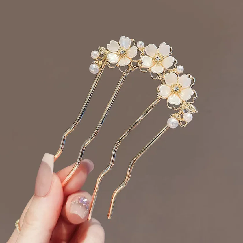 Luxury Crystal U-shaped Hair Combs For Bridal Women Hairstye Metal Hair Stick Bun Updo Bride Hairpins Wedding Hair Accessories view 4