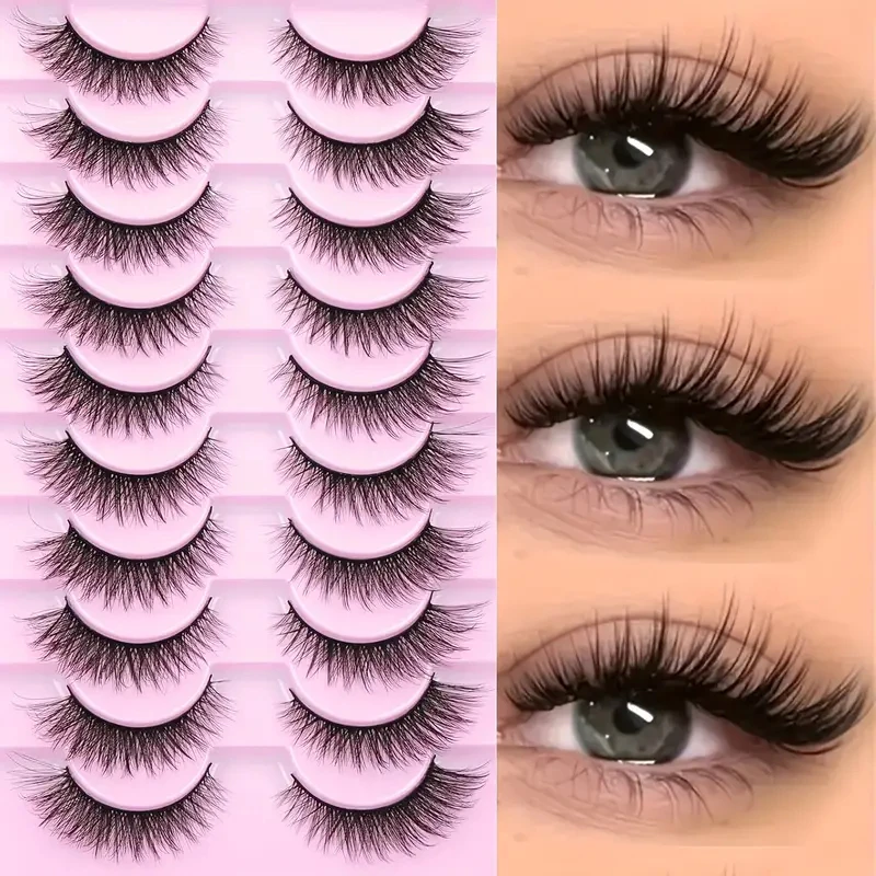 10 pairs of cat's eye 3D faux mink false eyelashes - Anti-allergy, full cat's eye style, can enhance eye length #3