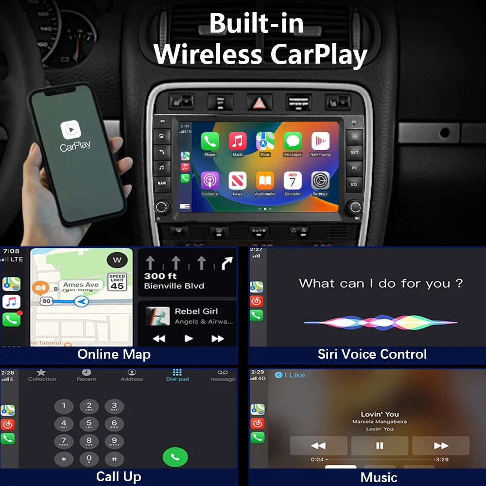 CHSTEK RDS Enabled Media Unit For Porsche Cayenne 955 957 9PA 2002 2003-2010 Android 13 Wireless CarPlay 4G GPS WIFI Bluetooth