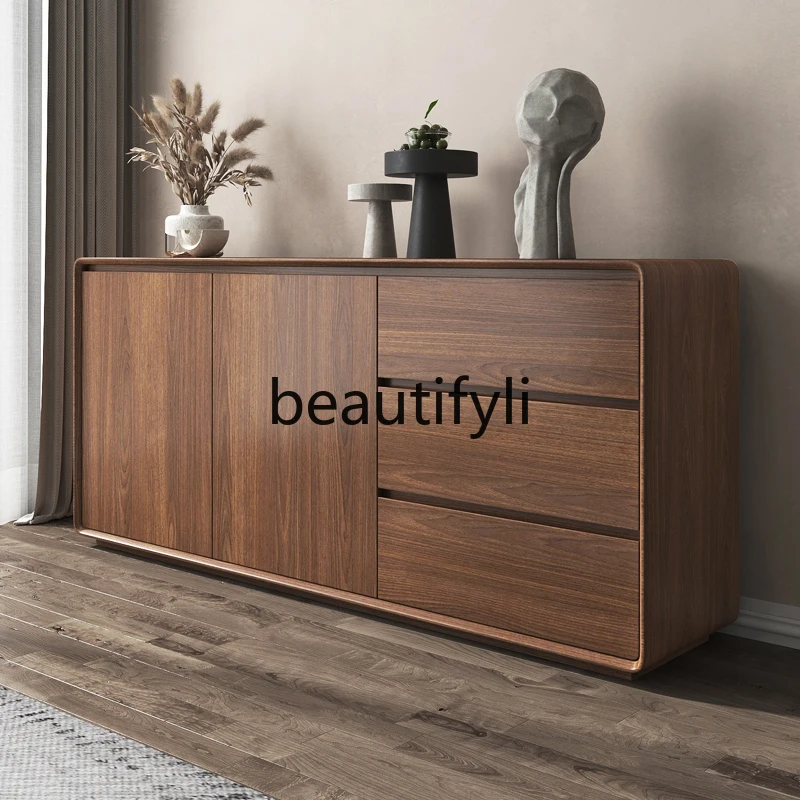 

Solid Wood Sideboard Cabinet Against Wall Storage Organizer Tea Cabinet Office Living Room Storage Cabinet