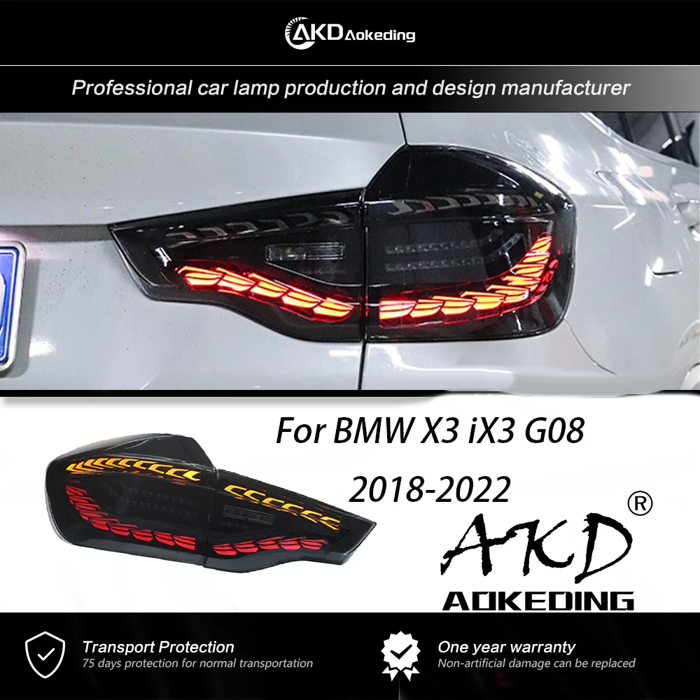 AKD Car Light for BMW X3 2018-2022 ix3 G08 G01 LED taillight Assembly Upgrade GTS Design Dynamic signal light tool accessories