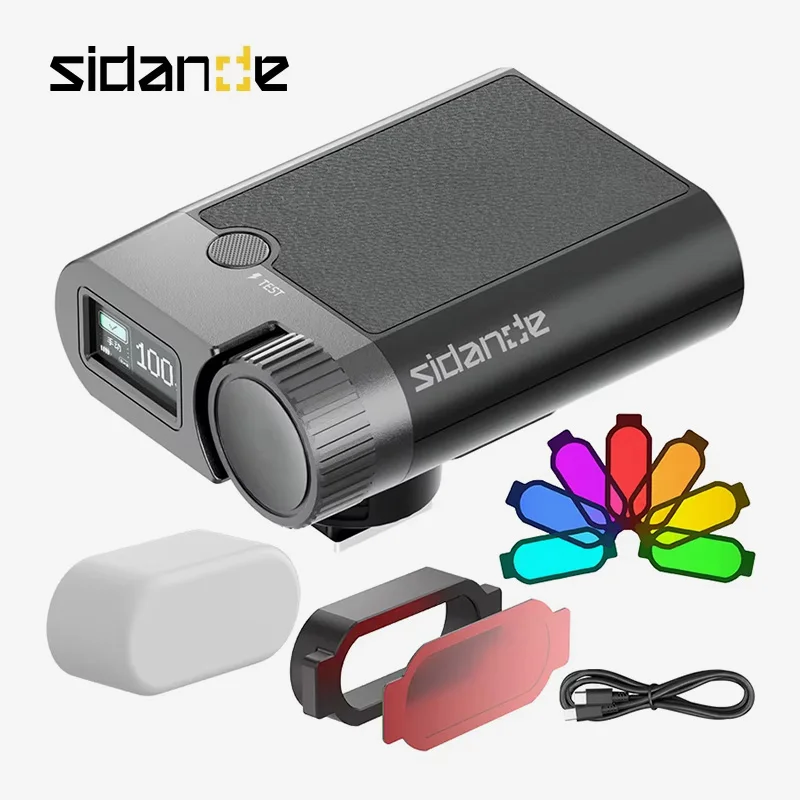 SIDANDE S01 Kit Flash de câmera portátil G16 Alto brilho 10W Carregamento rápido 2000mAh Bateria de longa duração Flash de câmera universal