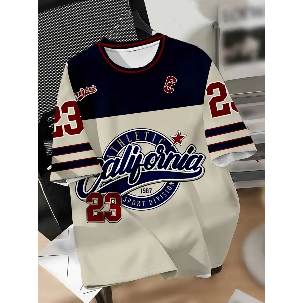 

Лето 2023, новая мужская повседневная футболка с 3D буквенным принтом и быстросохнущая спортивная мужская одежда большого размера из полиэфирного волокна