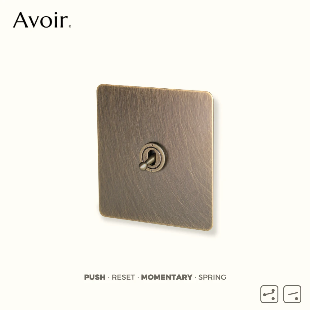 

Avoir Electrical Sockets Plug 220V Momentary Switch For Home Vintage Bronze Reset Switches Toggle Switch Wall Socket EU FR Cat6