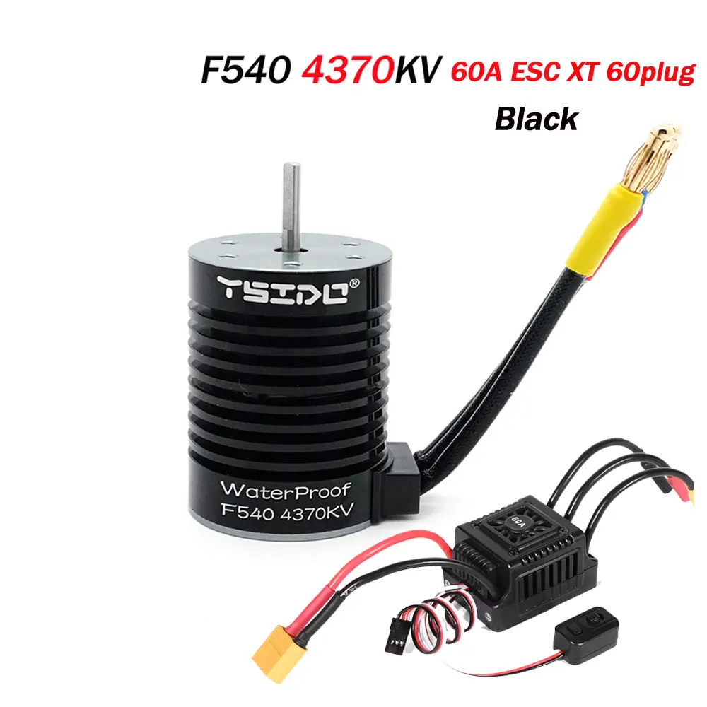 YSIDO RC Deel Waterdichte F540 3000KV 4370KV Borstelloze Motor W/60A ESC voor Wltoys 144001 124019   RC 124018   Vrachtwagenbuggy
