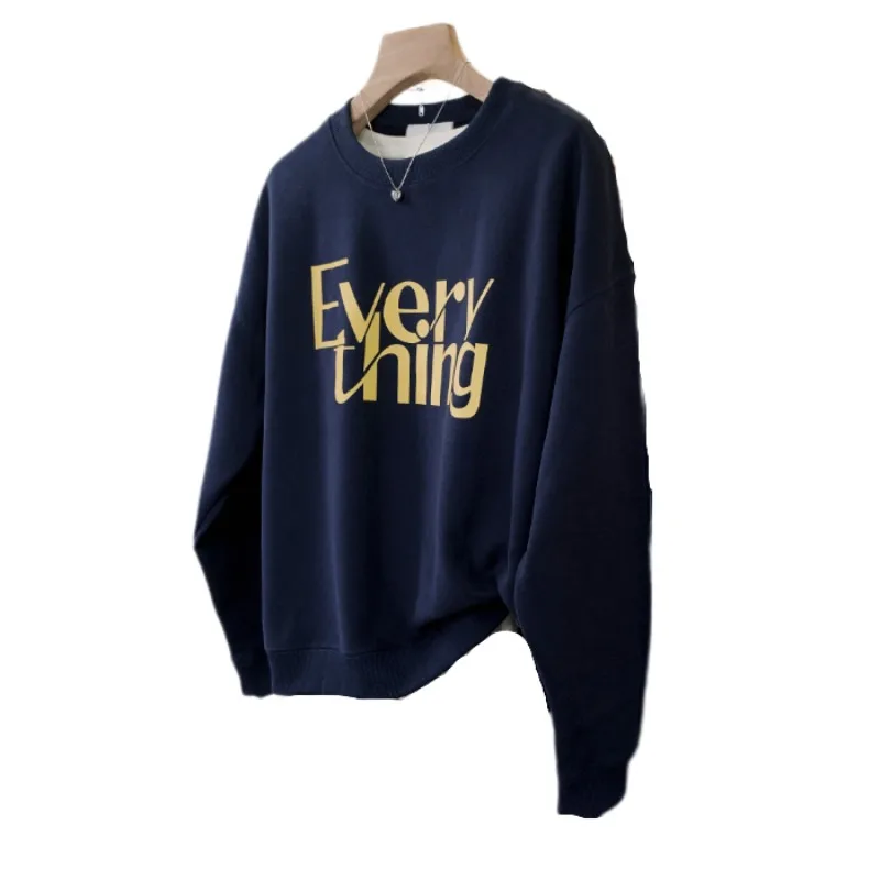 Sweats à capuche sans chapeau College pour femmes, Streetwear de mode coréenne, All-Match, Loisirs, 03/imprimés At, Confortable, Rajeunissant, Attrayant, Automne