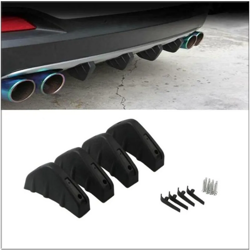 

4pc Universal Car Rear Bumper Cast Shark Spoiler For Nissan j11 j10 Juke X-trail T32 Qashqai tiida Sunny March Murano Geniss