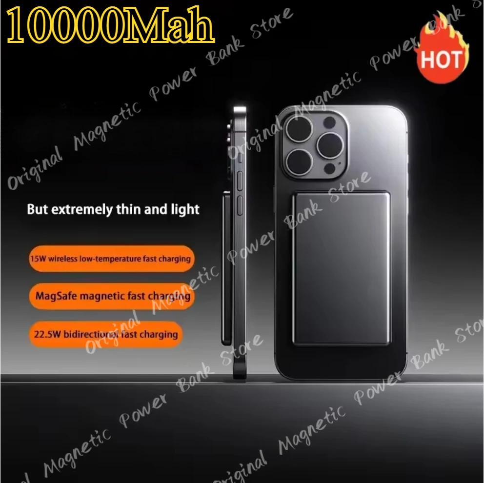

Original Thin Wireless Power Bank Magnetic 20W 10000mAh Portable Fast Charging External Battery for Magsafe For iPhone 16 15 14