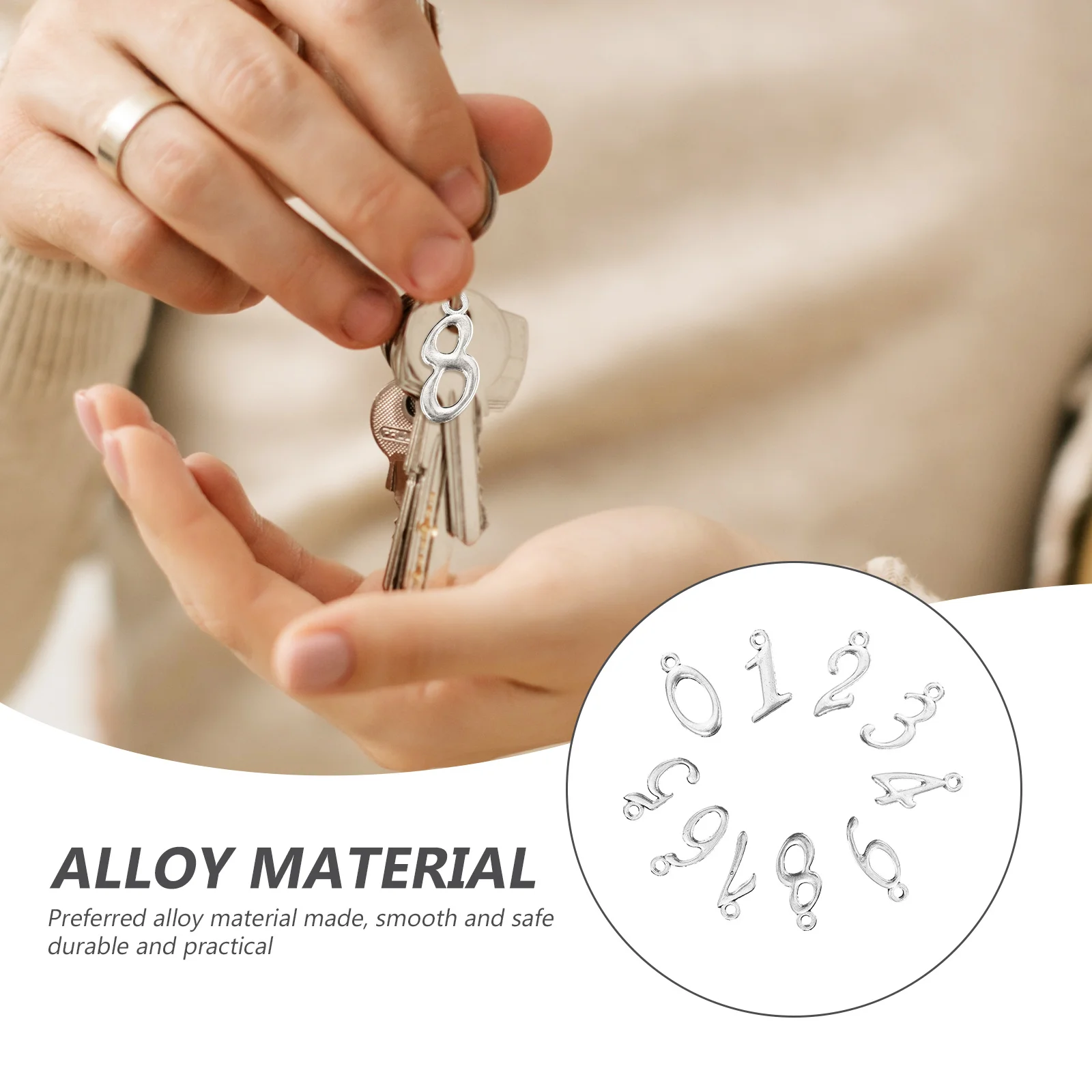 50Pcs Metal Numbers Pendant 0-9 DIY Number Charms for Handmade Jewelry Alloy Charms Lightweight Smooth Safe for Earrings