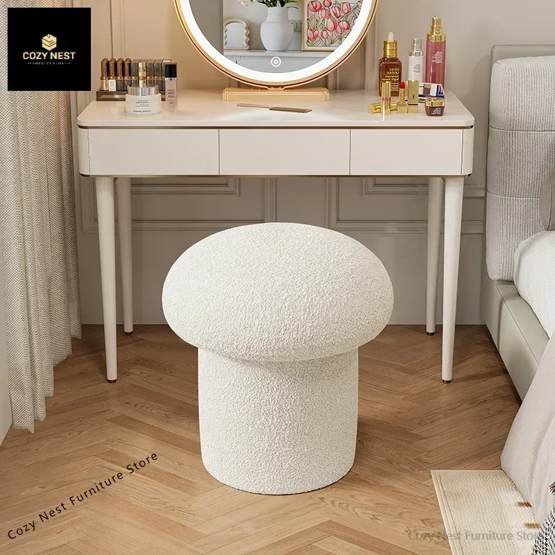 Cream wind makeup stool girls bedroom home simple modern dresser chair light luxury senior master bedroom round stool
