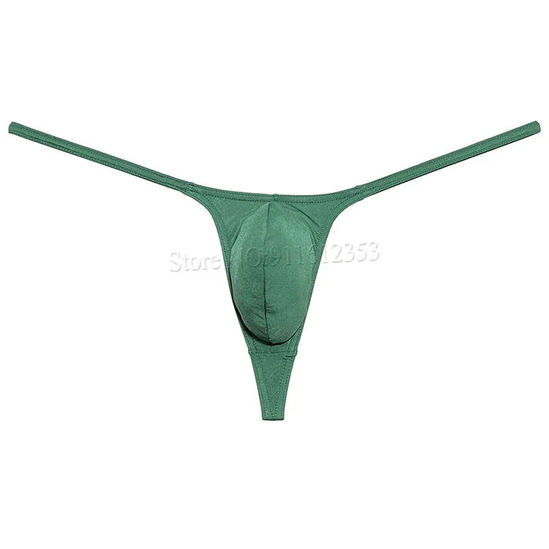 Male G-String Lingerie Coverage T-back Pouch Enhancing Thong Underwear Shiny Bikini for Men