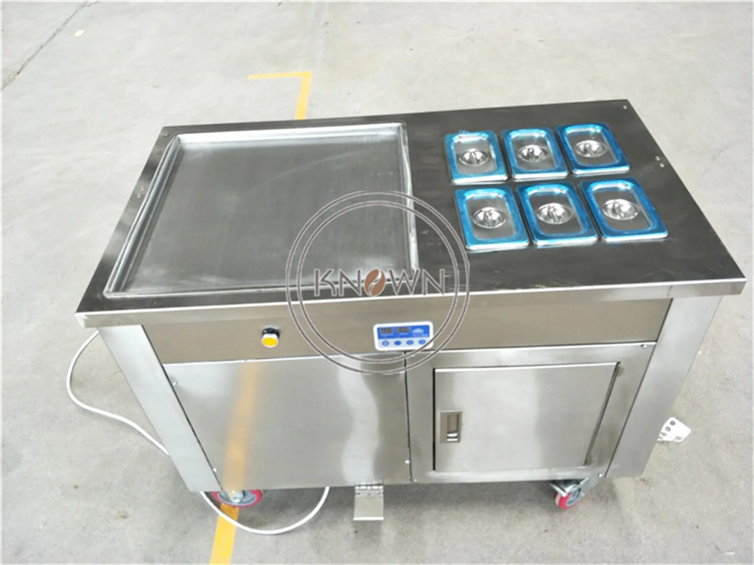 Electric Thailand Rolled Fried Ice Cream Machine Stainless Steel Fry Ice Cream Roll Making Machine Hot Sale