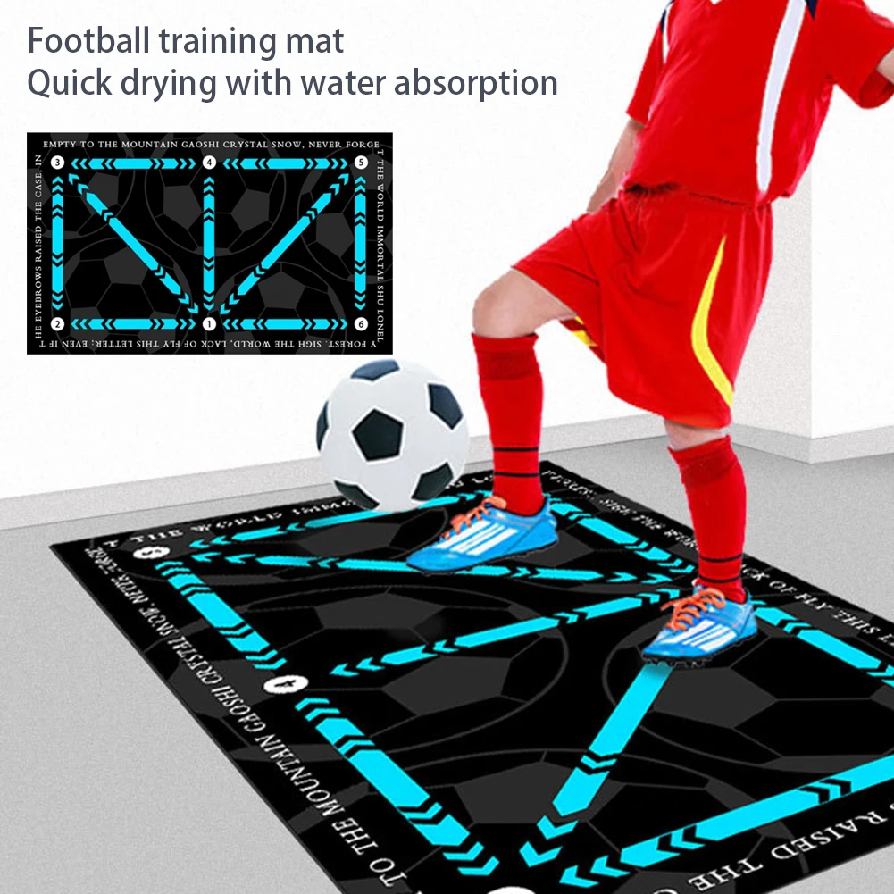 Football Footwork Training Anti-Slip Mat Non Slip Foldable Kids Adults Dribble Training Mat For Indoor House