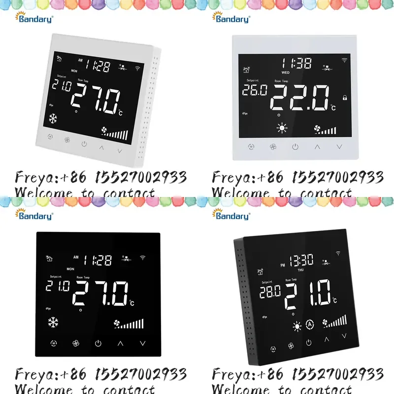 WiFi Programmable Room Thermostat for Home HVAC Fan Coil System 0-10V FCU Wall-Mounted External Sensor Temperature Thermostat
