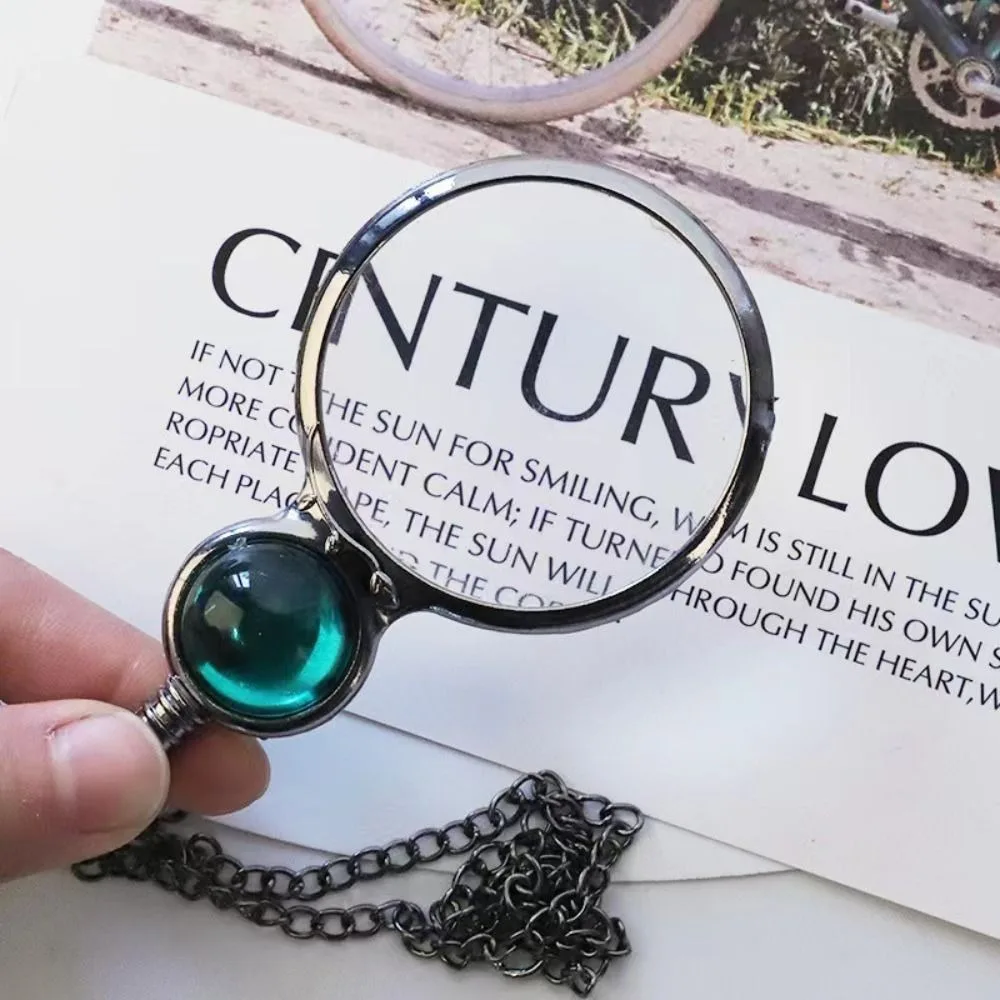 Magnifying Glass Magnifying Glass Alloy Retro Style Loupe Pendant Long Chain Magnifying Glass Pendant Mother's Day Gift