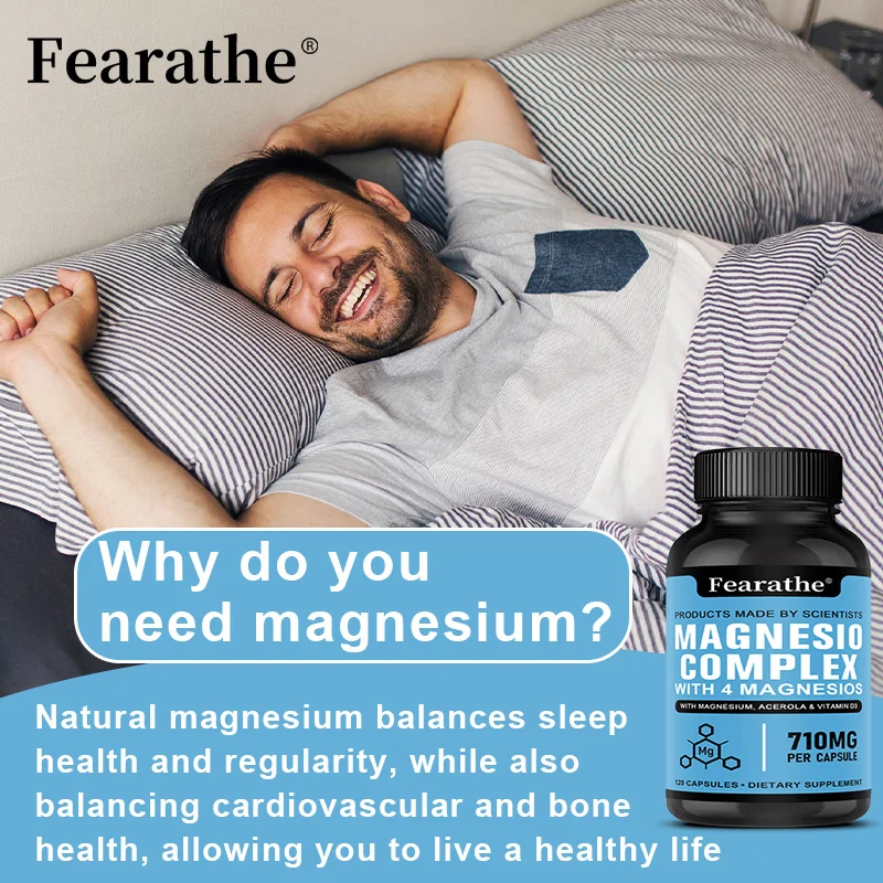 كبسولات مجمعة من المغنيسيوم - مع المغنيسيوم والأيريولا وفيتامين د3، 710 ملجم من المغنيسيوم النقي لكل كبسولة، مكمل غذائي