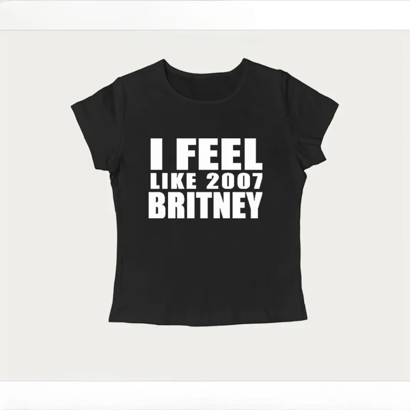 Y2K Lata 2000 Vintage Krótki Top z Nadrukiem Literowym Casualowy T-shirt z Krótkim Rękawem Modny Seksowny Top w Stylu Spicy Girl na Lato 2025 Odzież Damska