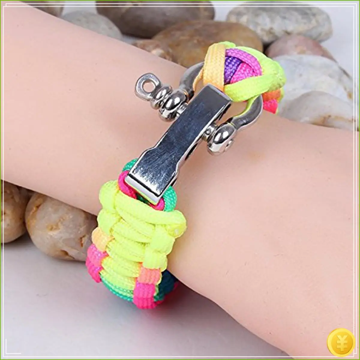 10 Sets Metal Bow Shackle,Alloy Umbrella Rope Buckle, Adjustable D Buckle Umbrella Rope Bracelet Buckle