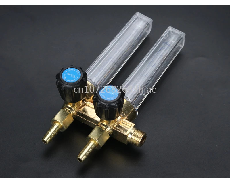 Pressure-relief Meter AR Flowmeter CO2 Double Tube Argon Pressure Reducer Switch AR Flow Meter Dual Tube AR CO2 Universal Meter