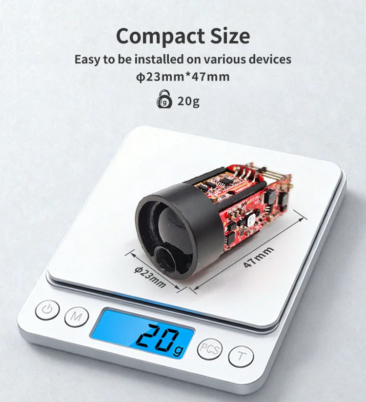 LRF Module 1500m Laser Rangefinder Module 18 Month,2 Years Ttl(can Be Switched To RS232 By Adapter Line) 23*44*44mm