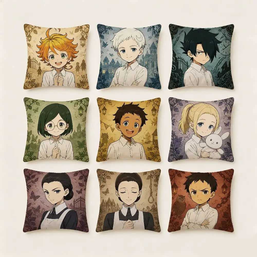 The Promised Neverland Pillow Case Fashion Square Pillowcase Bedroom Sofa Room Ins Decoration Leisure
