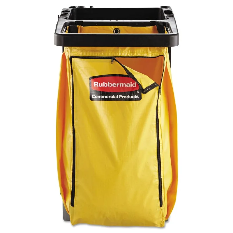 

Commercial High Capacity Vinyl Cleaning Cart Bag, Waste/Trash/Laundry/Linen Collection, 34 Gallon, Yellow