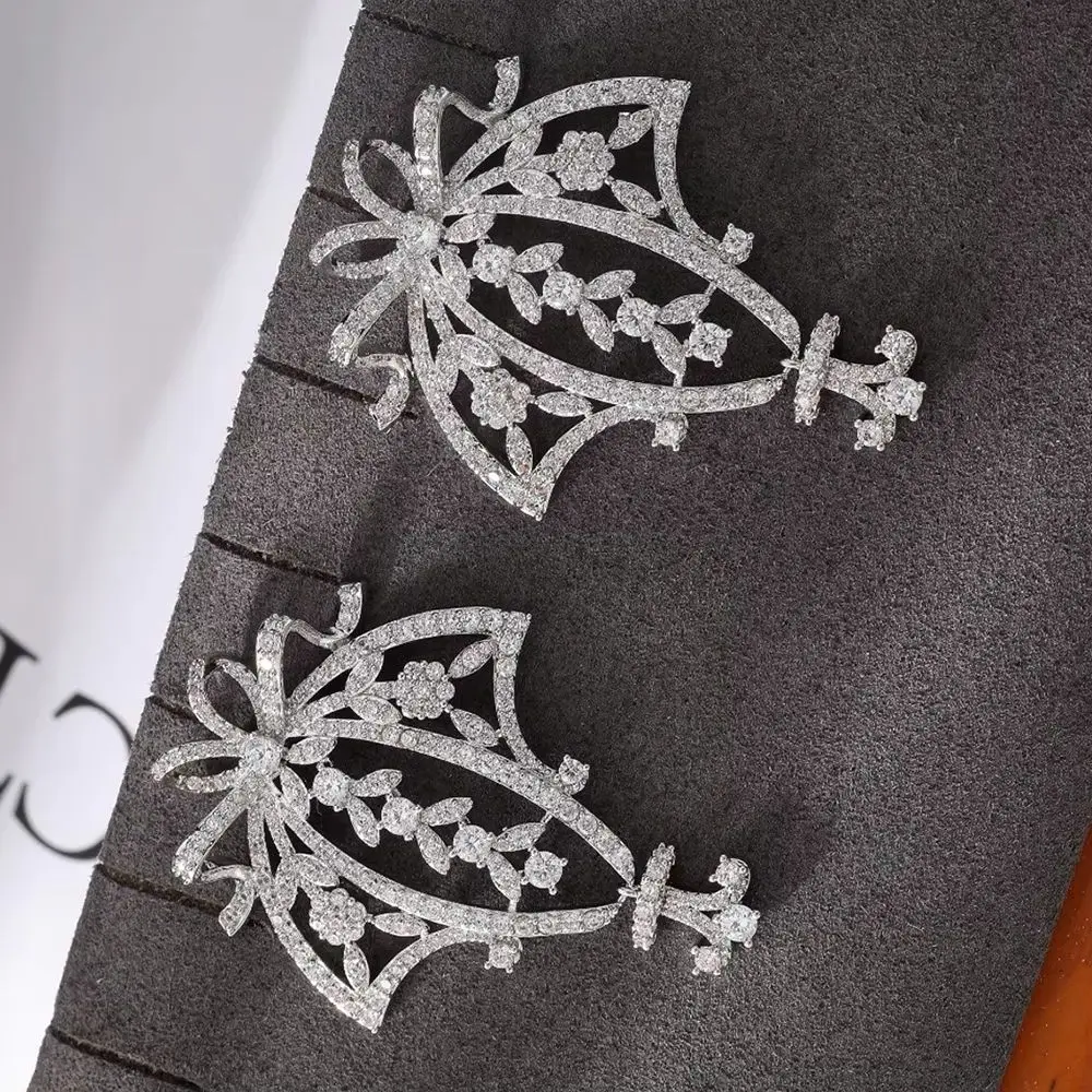 

missvikki New Big Hollow Earring for Women Full Micro CZ Cubic Zircon Famous Luxury Charm Dubai Wedding Indian Bohemia Earrings