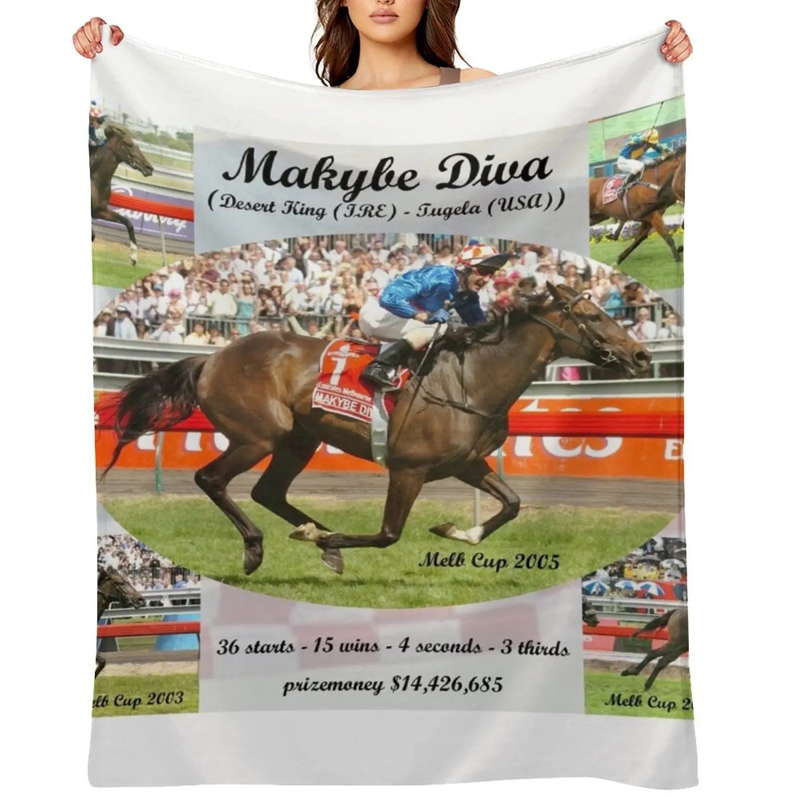

Makybe Diva Career Tribute Throw Blanket funny gift bed plaid christmas gifts Beach Blankets